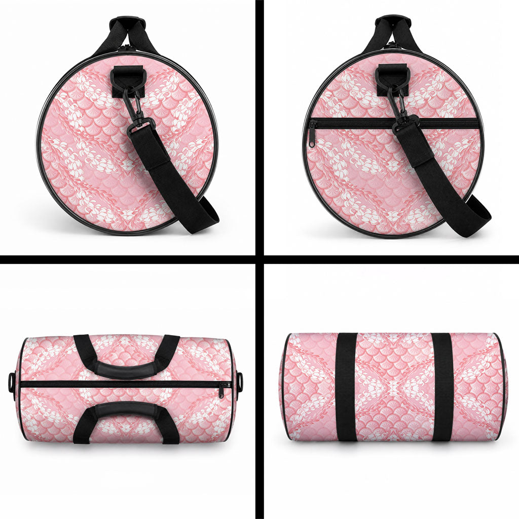 Soft Pink Mermaid Puakenikeni Maile Lei Duffle Bag LT01 - Polynesian Pride