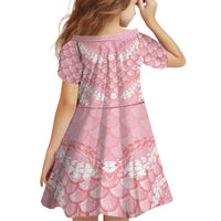 Soft Pink Mermaid Puakenikeni Maile Lei Family Matching Tank Maxi Dress and Hawaiian Shirt LT01 - Polynesian Pride