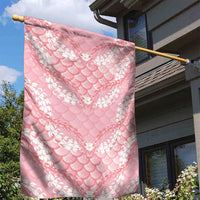 Soft Pink Mermaid Puakenikeni Maile Lei Garden Flag