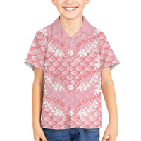 Soft Pink Mermaid Puakenikeni Maile Lei Hawaiian Shirt