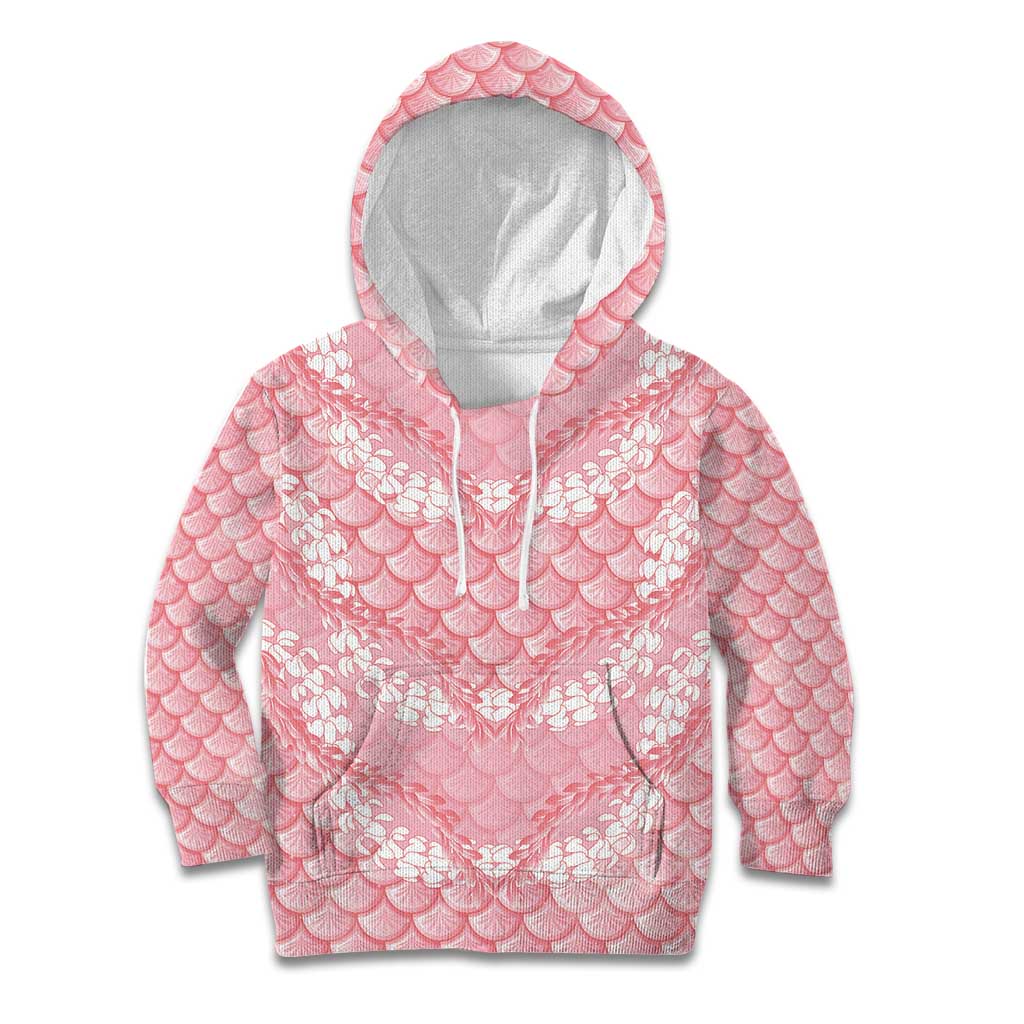 Soft Pink Mermaid Puakenikeni Maile Lei Kid Hoodie