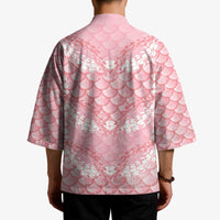 Soft Pink Mermaid Puakenikeni Maile Lei Kimono