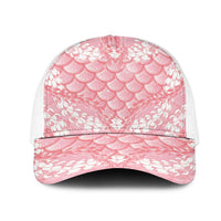 Soft Pink Mermaid Puakenikeni Maile Lei Mesh Trucker Cap