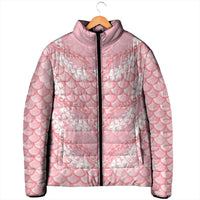Soft Pink Mermaid Puakenikeni Maile Lei Padded Jacket LT01 - Polynesian Pride