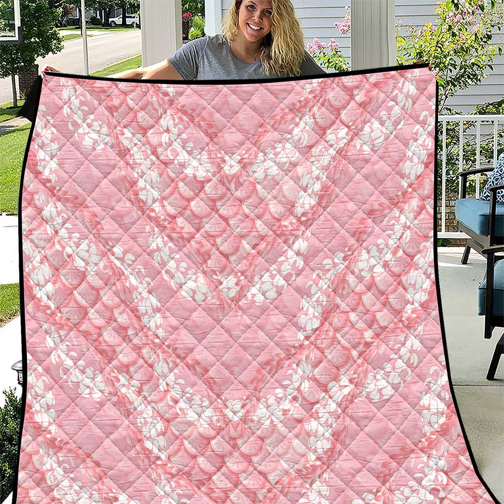 Soft Pink Mermaid Puakenikeni Maile Lei Quilt LT01 Pink - Polynesian Pride