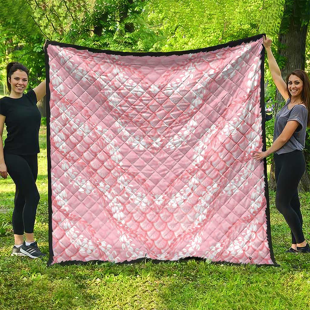 Soft Pink Mermaid Puakenikeni Maile Lei Quilt LT01 - Polynesian Pride