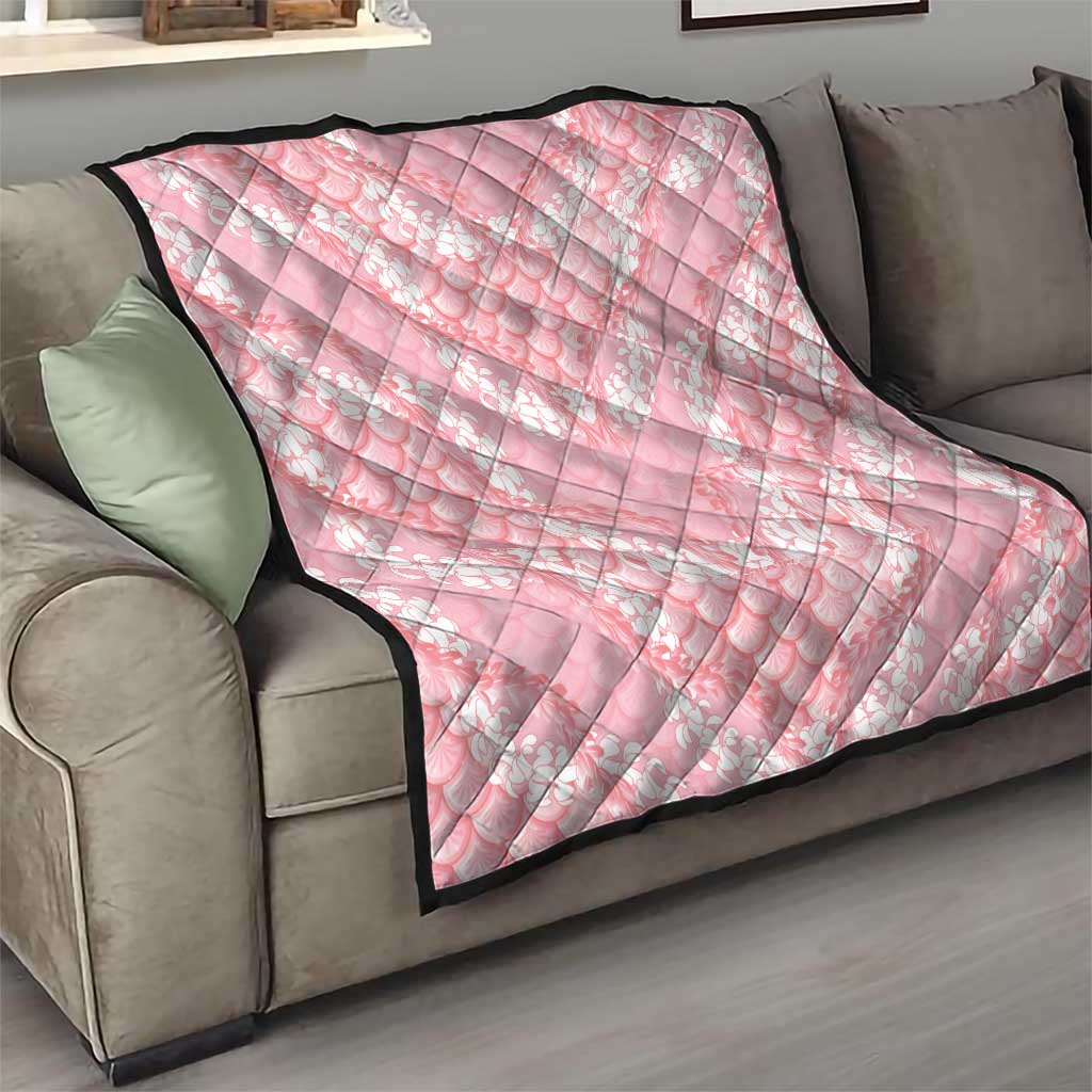 Soft Pink Mermaid Puakenikeni Maile Lei Quilt LT01 - Polynesian Pride
