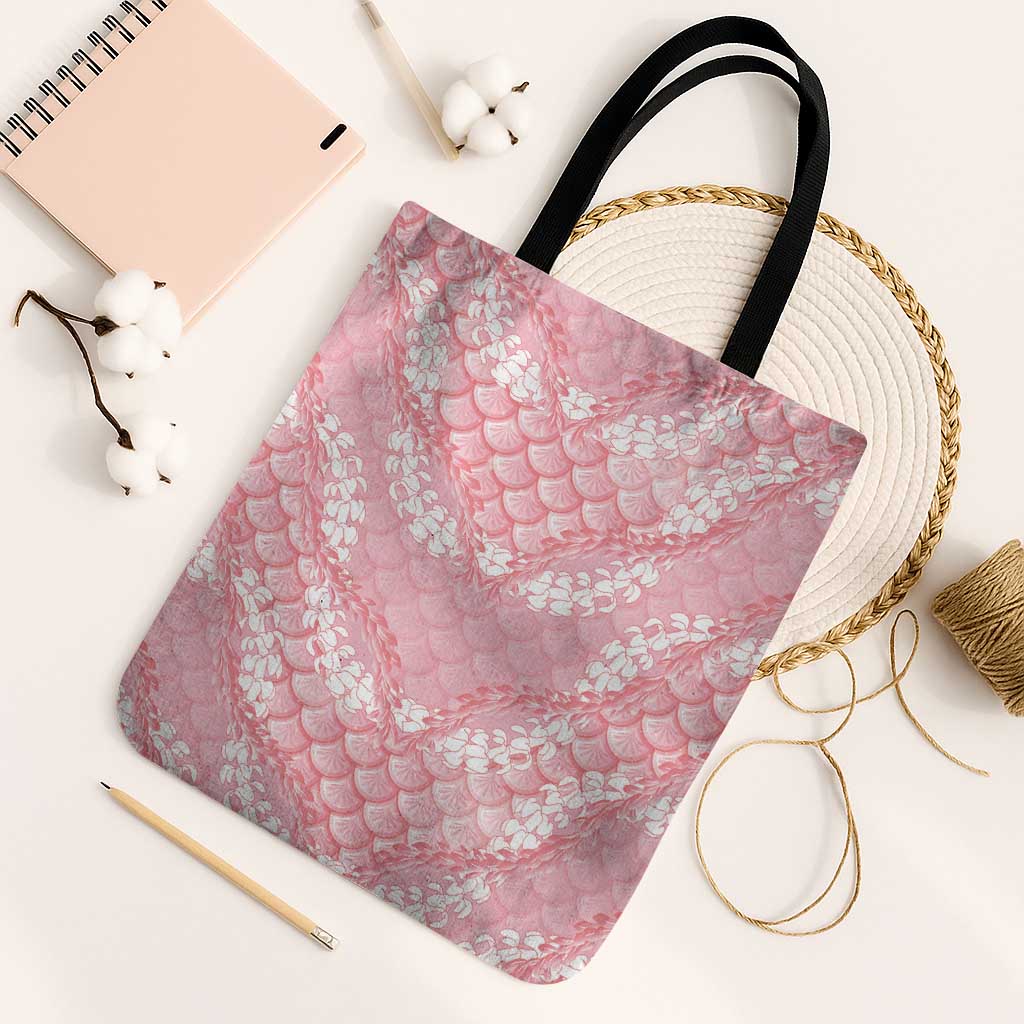 Soft Pink Mermaid Puakenikeni Maile Lei Tote Bag