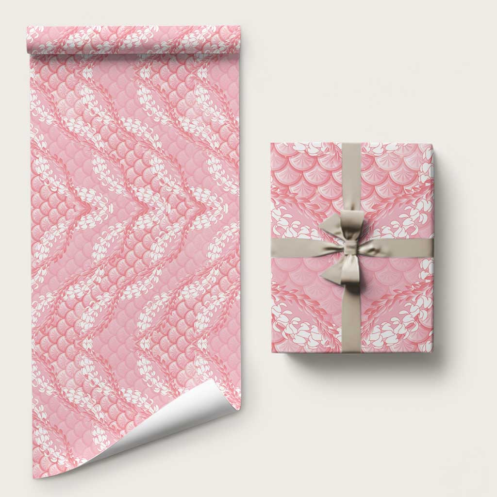 Soft Pink Mermaid Puakenikeni Maile Lei Wrapping Paper