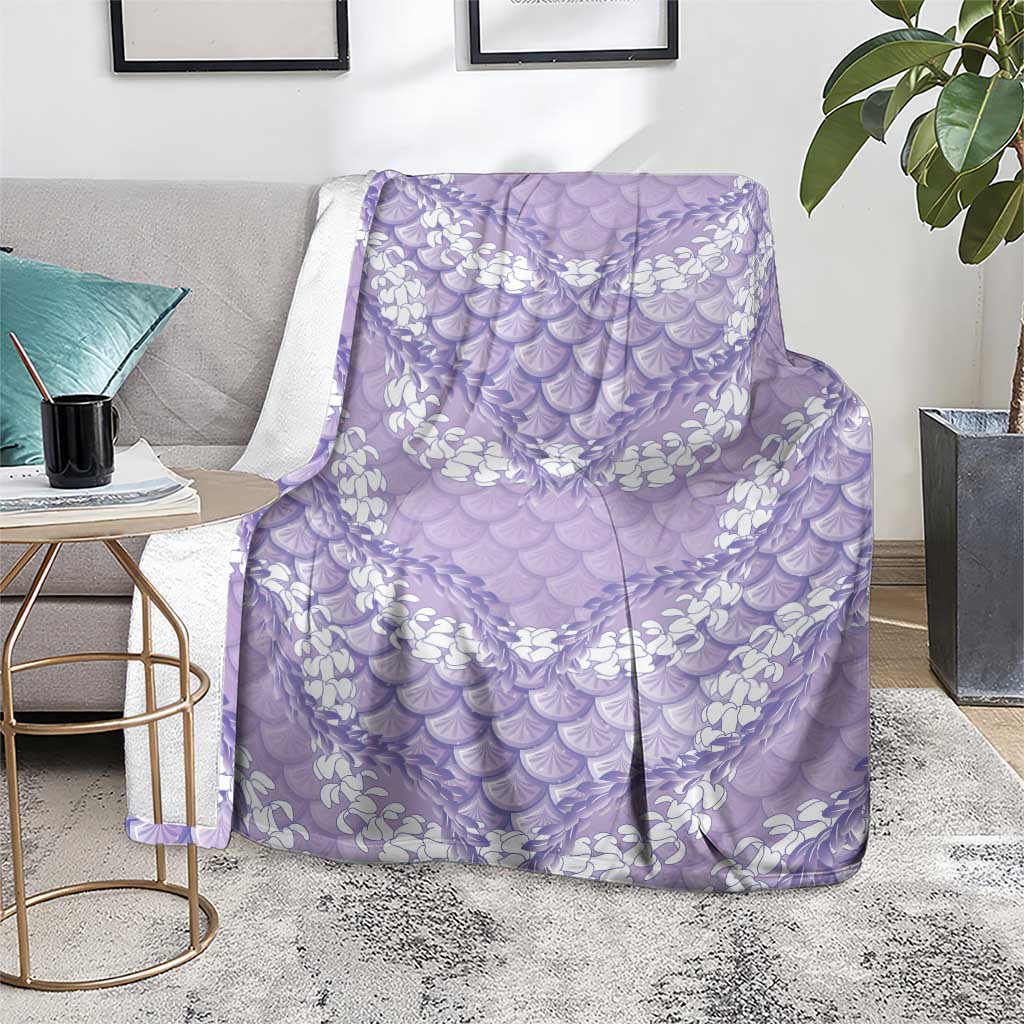 Lilac Mermaid Puakenikeni Maile Lei Blanket LT01 - Polynesian Pride