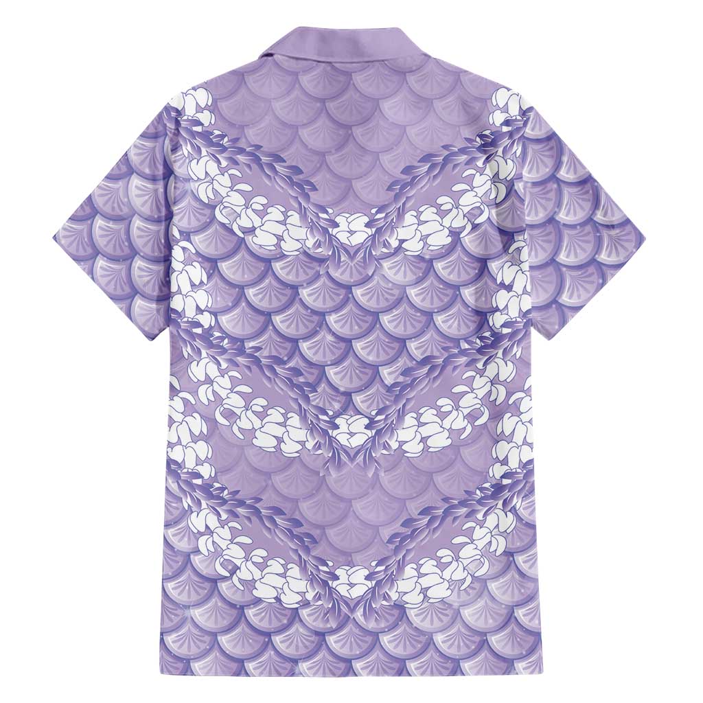 Lilac Mermaid Puakenikeni Maile Lei Family Matching Off Shoulder Maxi Dress and Hawaiian Shirt LT01 - Polynesian Pride