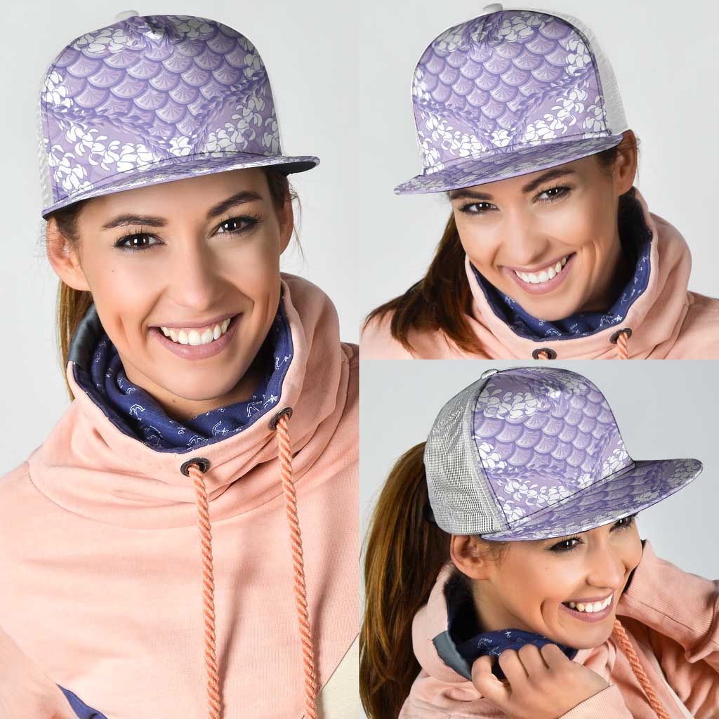 Lilac Mermaid Puakenikeni Maile Lei Mesh Trucker Cap