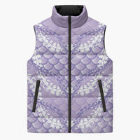 Lilac Mermaid Puakenikeni Maile Lei Sleeveless Puffer Jacket