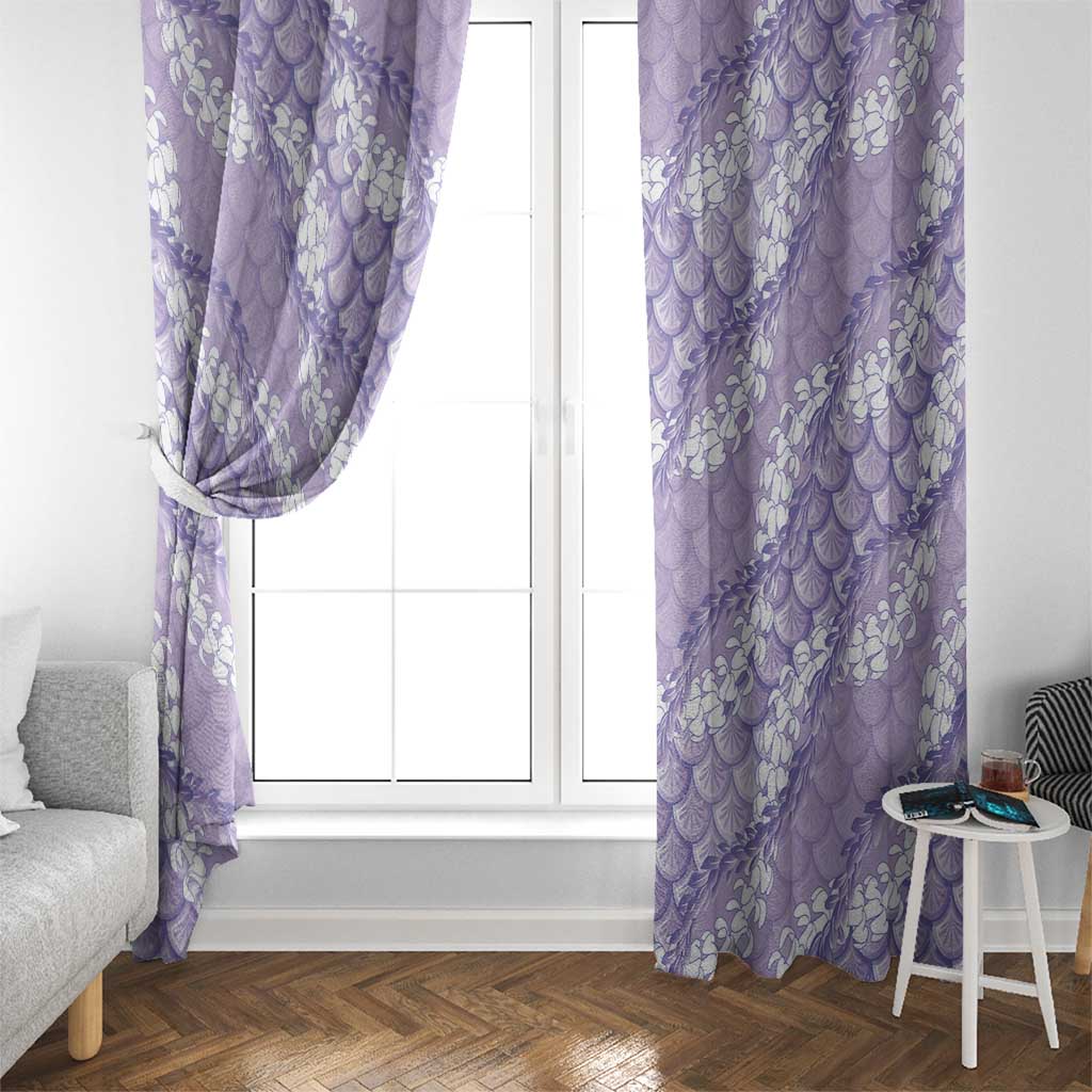 Lilac Mermaid Puakenikeni Maile Lei Window Curtain
