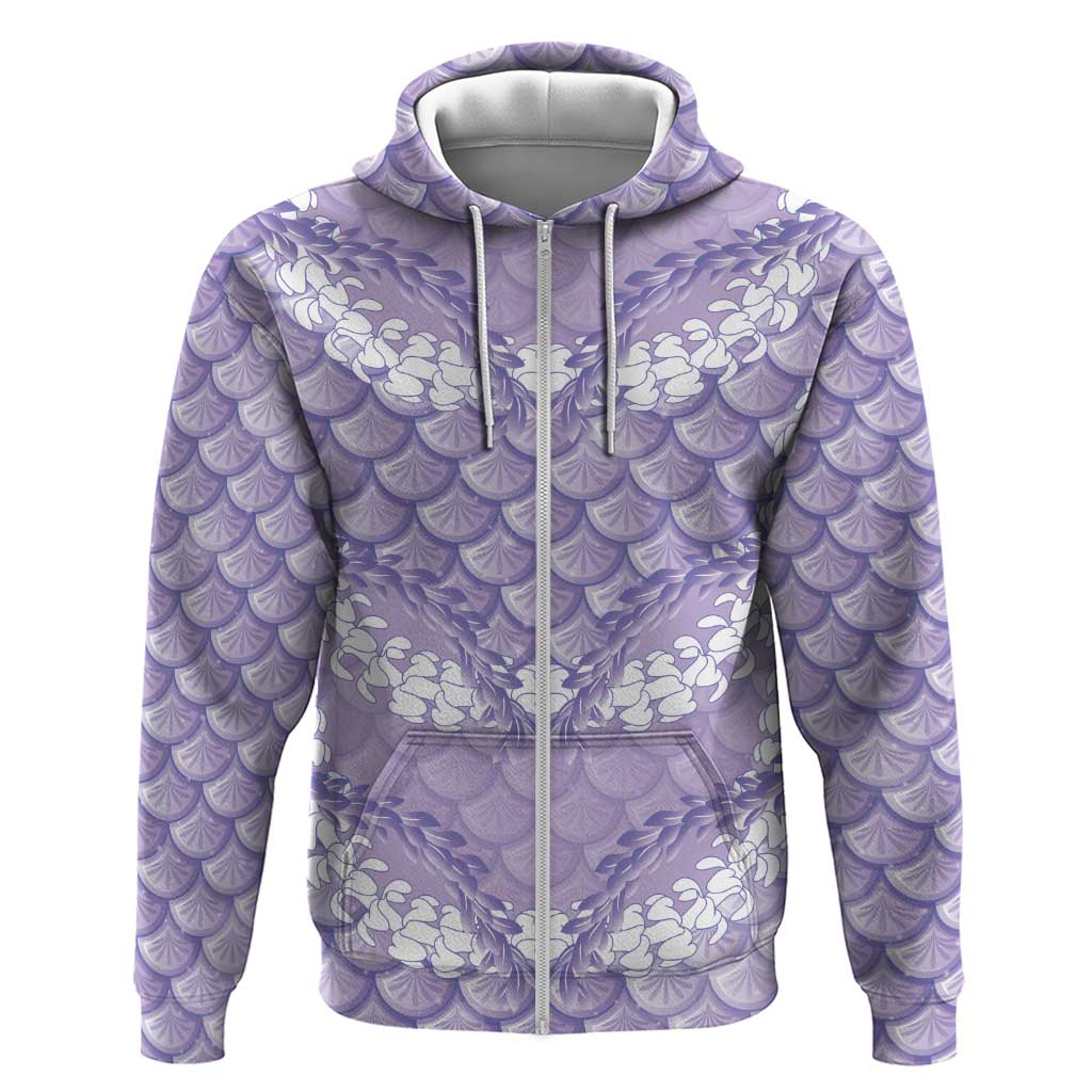 Lilac Mermaid Puakenikeni Maile Lei Zip Hoodie