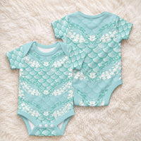 Light Turquoise Mermaid Puakenikeni Maile Lei Baby Onesie LT01 - Polynesian Pride