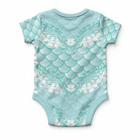 Light Turquoise Mermaid Puakenikeni Maile Lei Baby Onesie LT01 - Polynesian Pride