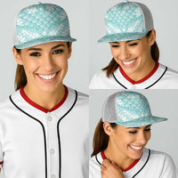 Light Turquoise Mermaid Puakenikeni Maile Lei Baseball Net Cap