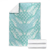 Light Turquoise Mermaid Puakenikeni Maile Lei Blanket LT01 - Polynesian Pride