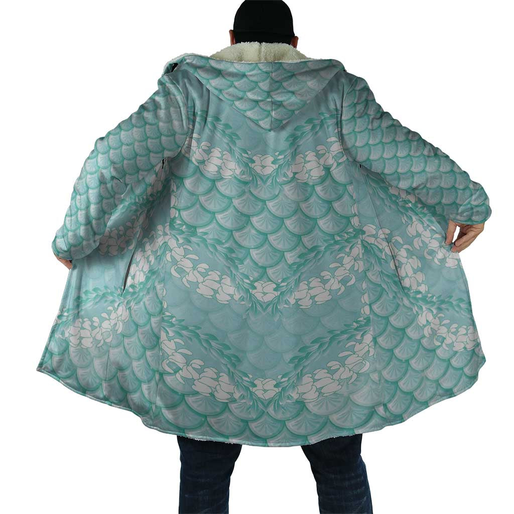 Light Turquoise Mermaid Puakenikeni Maile Lei Cloak