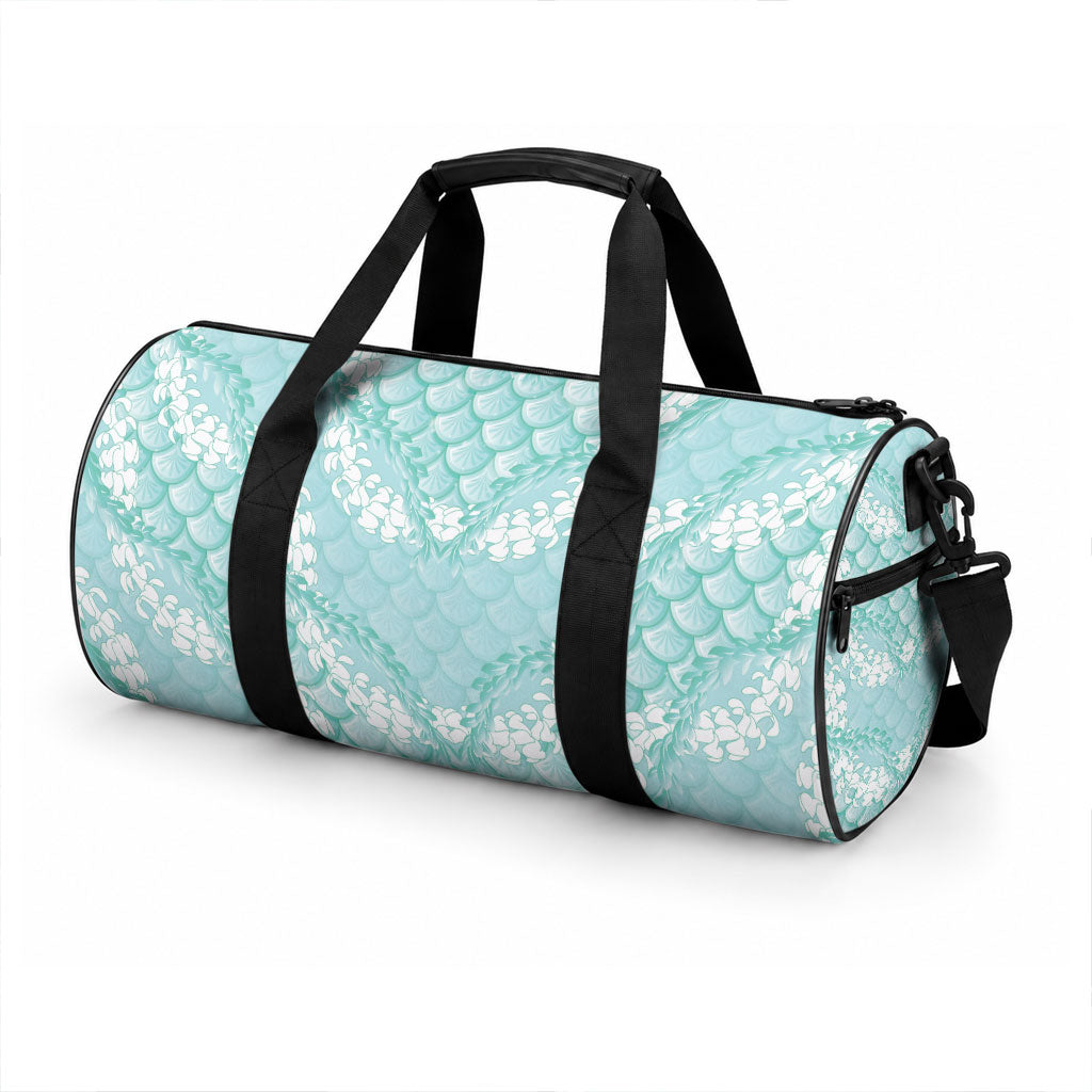 Light Turquoise Mermaid Puakenikeni Maile Lei Duffle Bag LT01 - Polynesian Pride