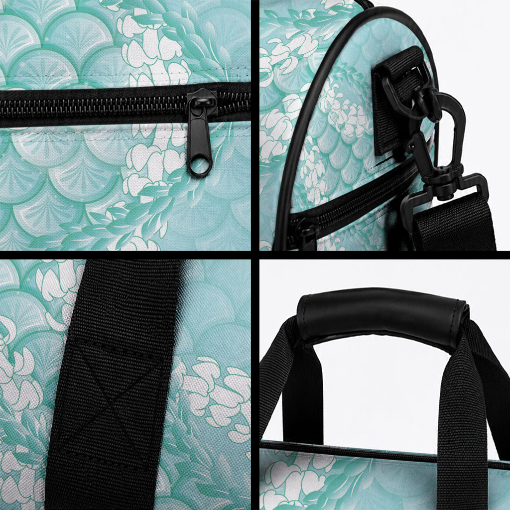 Light Turquoise Mermaid Puakenikeni Maile Lei Duffle Bag LT01 - Polynesian Pride