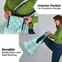 Light Turquoise Mermaid Puakenikeni Maile Lei Grocery Bag