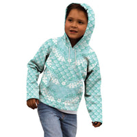 Light Turquoise Mermaid Puakenikeni Maile Lei Kid Hoodie