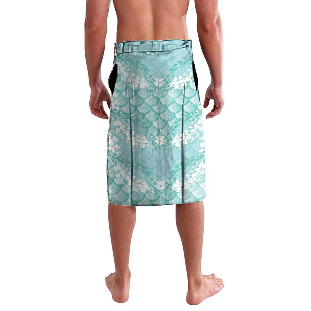 Light Turquoise Mermaid Puakenikeni Maile Lei Lavalava LT01 - Polynesian Pride