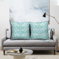 Light Turquoise Mermaid Puakenikeni Maile Lei Pillow Cover