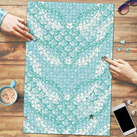 Light Turquoise Mermaid Puakenikeni Maile Lei Puzzle LT01 Turquoise - Polynesian Pride