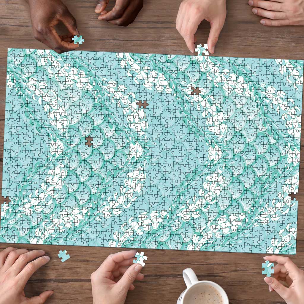 Light Turquoise Mermaid Puakenikeni Maile Lei Puzzle LT01 - Polynesian Pride