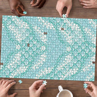 Light Turquoise Mermaid Puakenikeni Maile Lei Puzzle LT01 - Polynesian Pride