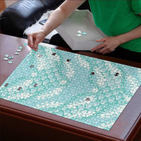 Light Turquoise Mermaid Puakenikeni Maile Lei Puzzle LT01 - Polynesian Pride