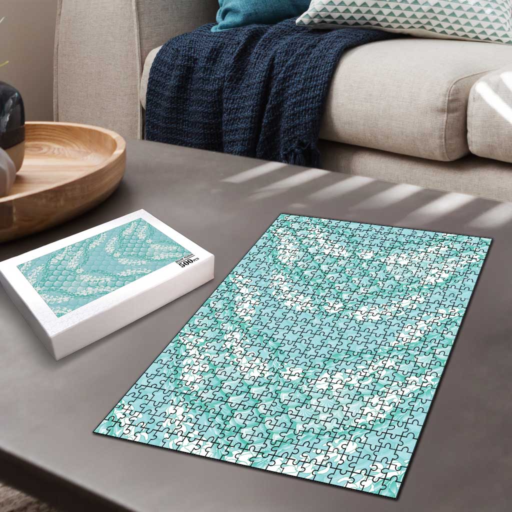 Light Turquoise Mermaid Puakenikeni Maile Lei Puzzle LT01 - Polynesian Pride