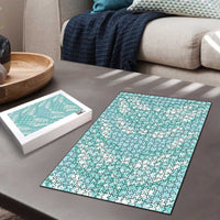 Light Turquoise Mermaid Puakenikeni Maile Lei Puzzle LT01 - Polynesian Pride