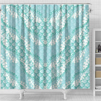 Light Turquoise Mermaid Puakenikeni Maile Lei Shower Curtain