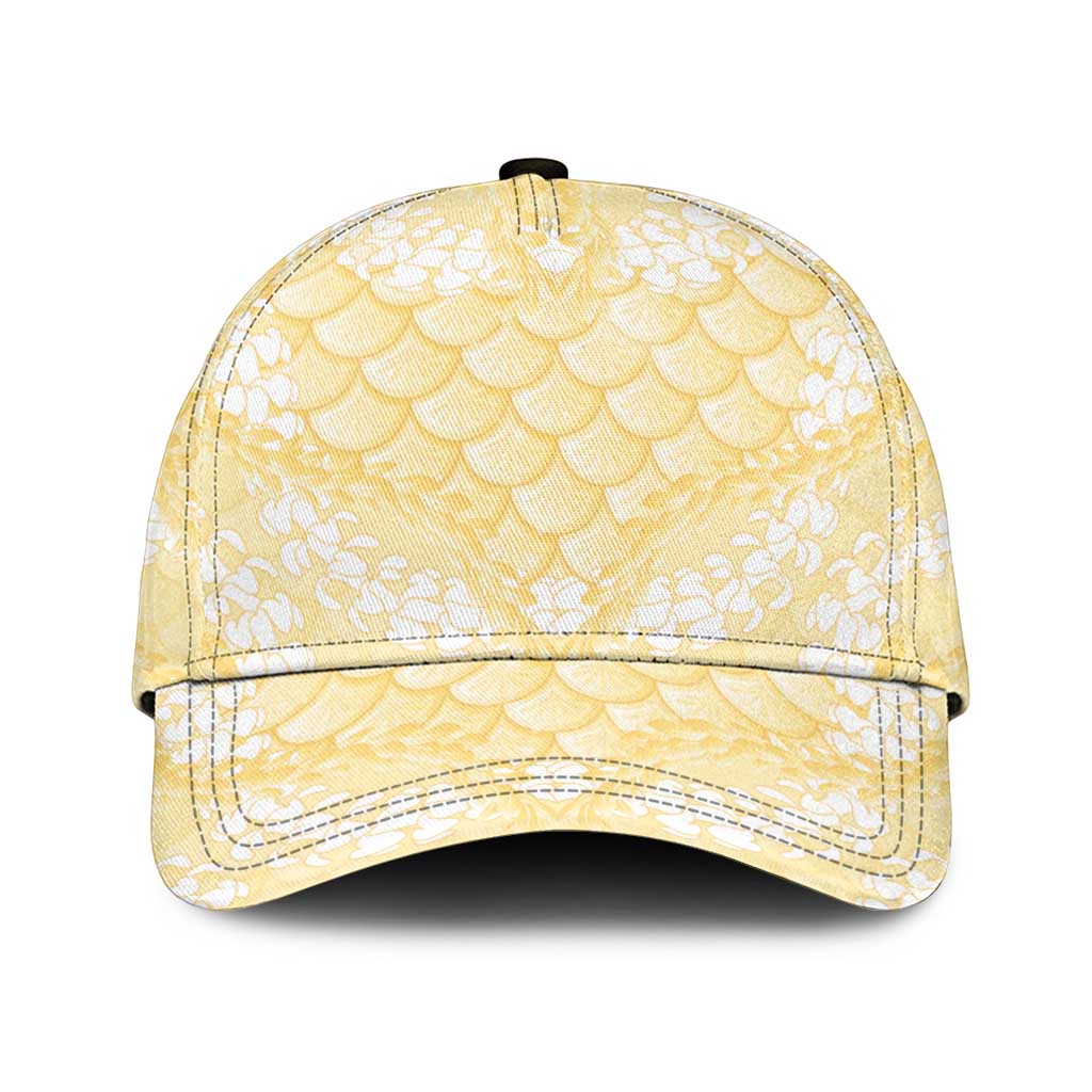Pastel Yellow Mermaid Puakenikeni Maile Lei Classic Cap