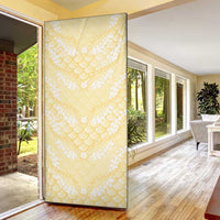 Pastel Yellow Mermaid Puakenikeni Maile Lei Door Cover