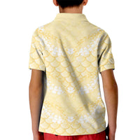 Pastel Yellow Mermaid Puakenikeni Maile Lei Kid Polo Shirt