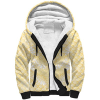 Pastel Yellow Mermaid Puakenikeni Maile Lei Sherpa Hoodie