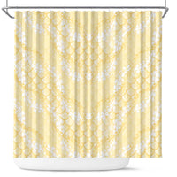 Pastel Yellow Mermaid Puakenikeni Maile Lei Shower Curtain