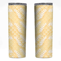 Pastel Yellow Mermaid Puakenikeni Maile Lei Skinny Tumbler
