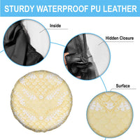 Pastel Yellow Mermaid Puakenikeni Maile Lei Spare Tire Cover LT01 - Polynesian Pride
