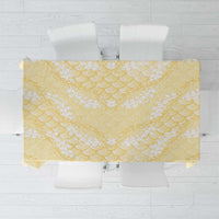 Pastel Yellow Mermaid Puakenikeni Maile Lei Tablecloth