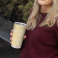 Pastel Yellow Mermaid Puakenikeni Maile Lei Tumbler Cup