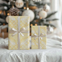 Pastel Yellow Mermaid Puakenikeni Maile Lei Wrapping Paper