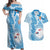 Personalised Fiji Day Couples Matching Off Shoulder Maxi Dress and Hawaiian Shirt Fijian Map Hibiscus Tapa Pattern LT01