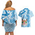 Personalised Fiji Day Couples Matching Off Shoulder Short Dress and Hawaiian Shirt Fijian Map Hibiscus Tapa Pattern LT01