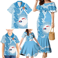 Personalised Fiji Day Family Matching Mermaid Dress and Hawaiian Shirt Fijian Map Hibiscus Tapa Pattern LT01 - Polynesian Pride